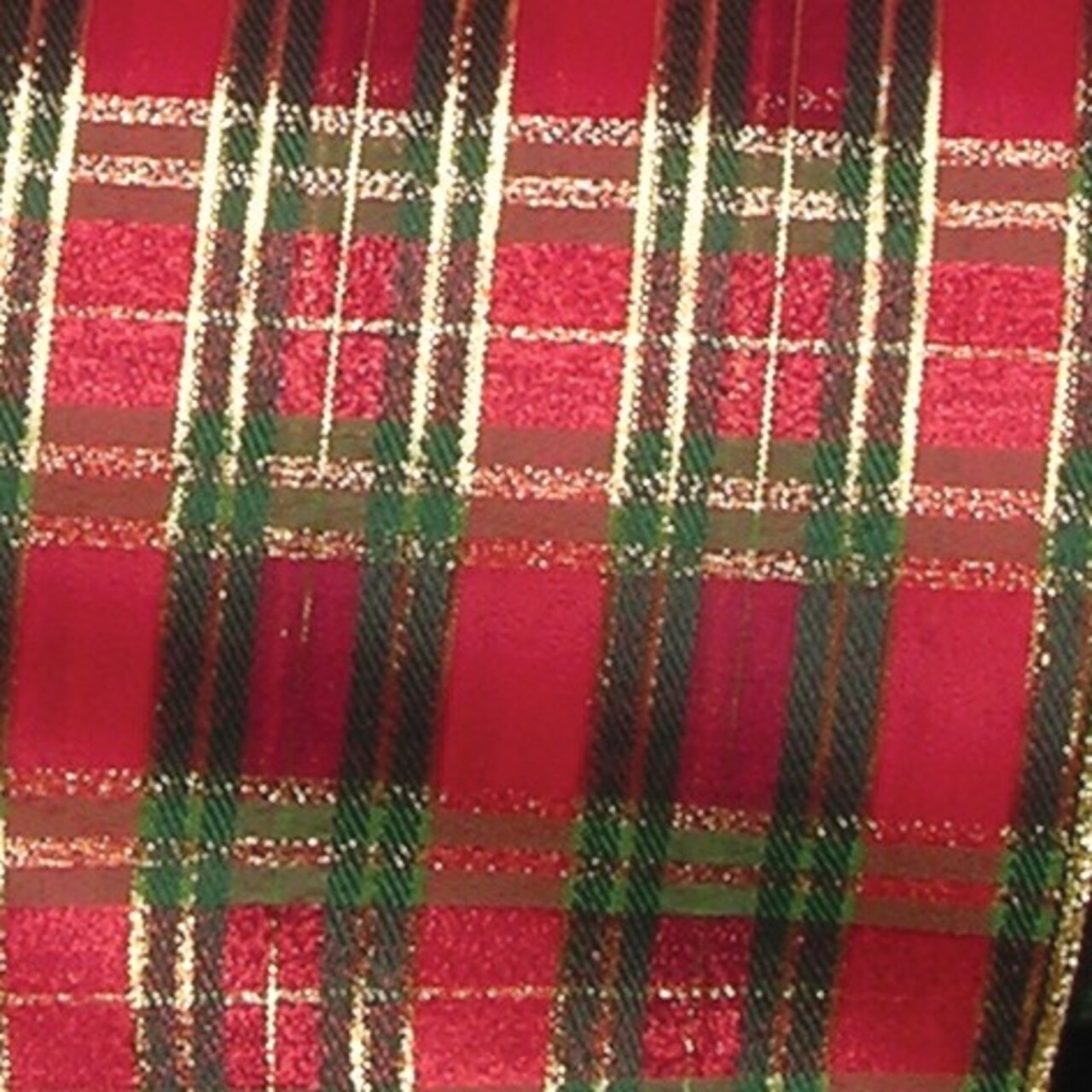 The Ribbon People Red and Green Tartan Christmas Wired Craft Ribbon 3" x 20 Yards